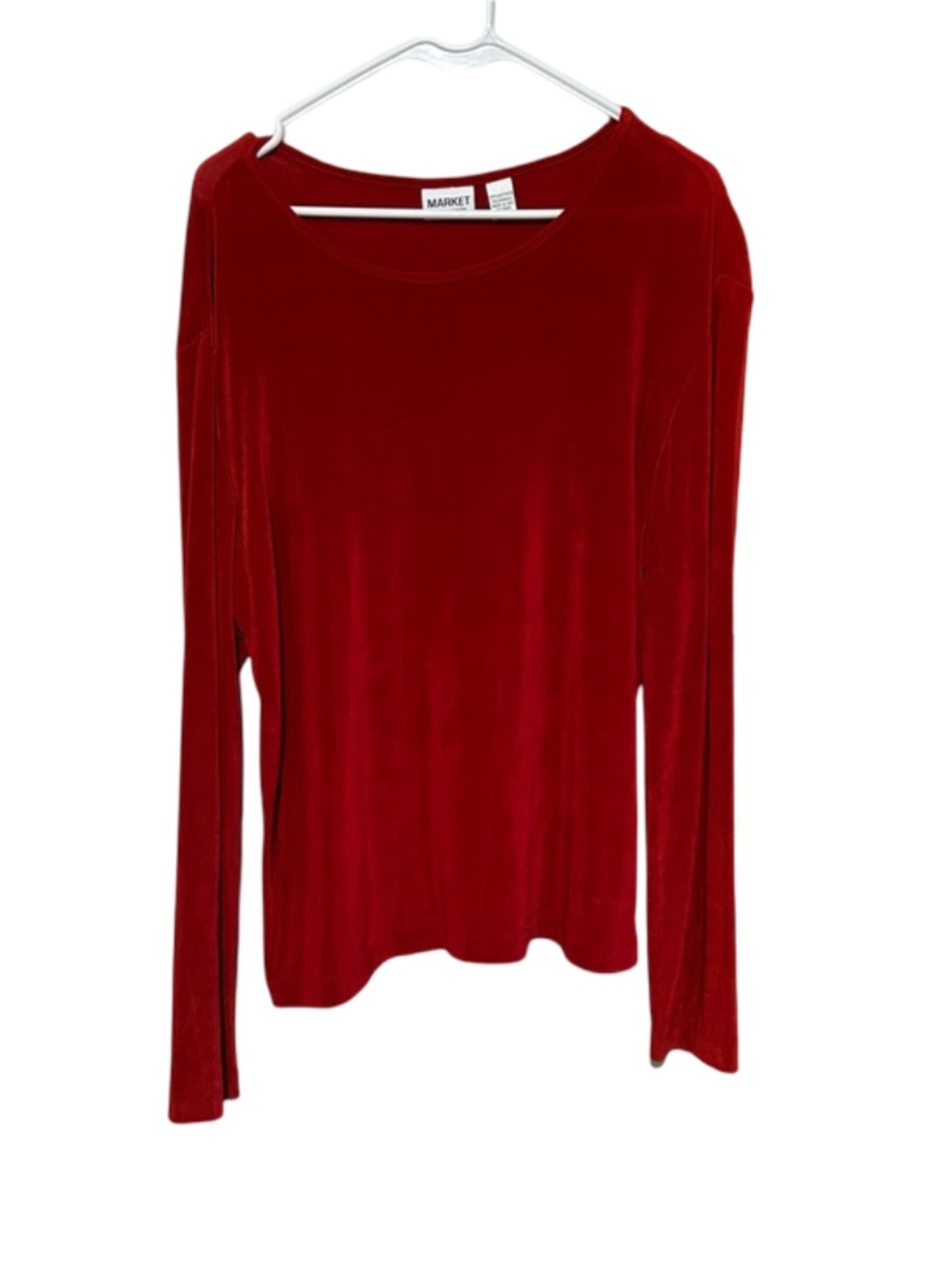 Chico's Red Long Sleeve Shirt Blouse